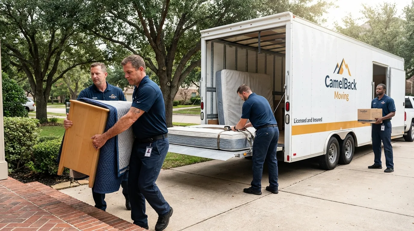 Crew loading residential truck for cross-state move from Church Hill, TN