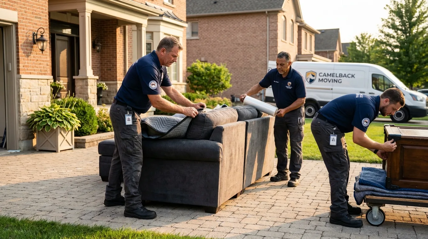 Large estate moving crew wrapping furniture in Church Hill, TN