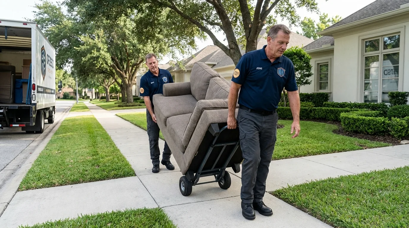 Local residential moving crew loading furniture in Church Hill, TN