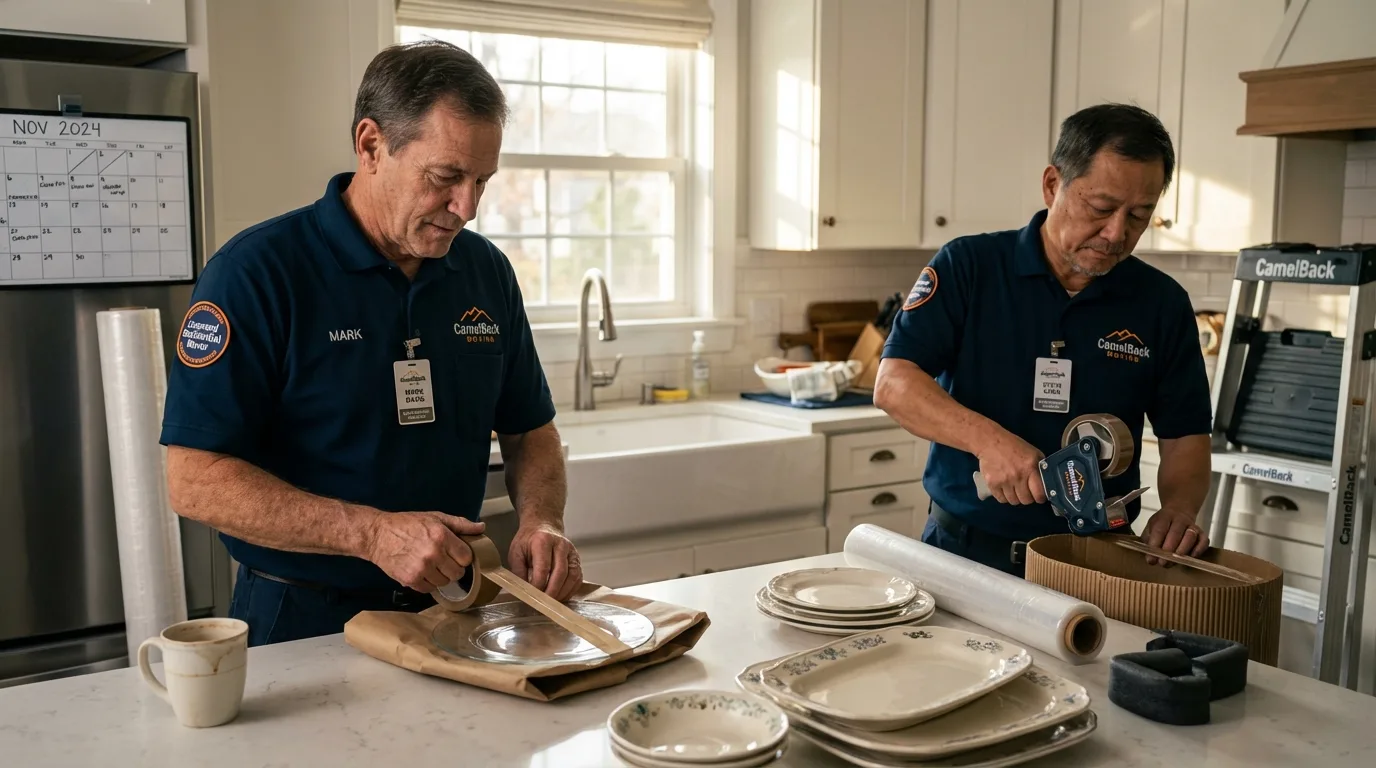 Professional crew packing kitchen dishware in Church Hill, TN